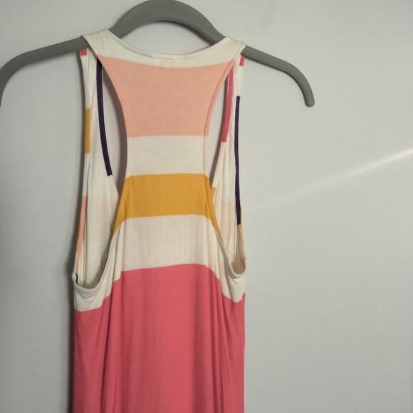 Splendid Sz Small Colorblock Racerback Maxi Dress Rainbow Stripe Soft Micromodal - Picture 9 of 9